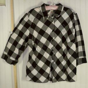 C.J. Banks, Roses Button Up Shirt, 2X